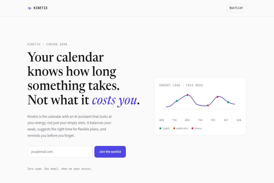 Anteprima del sito Kinetix